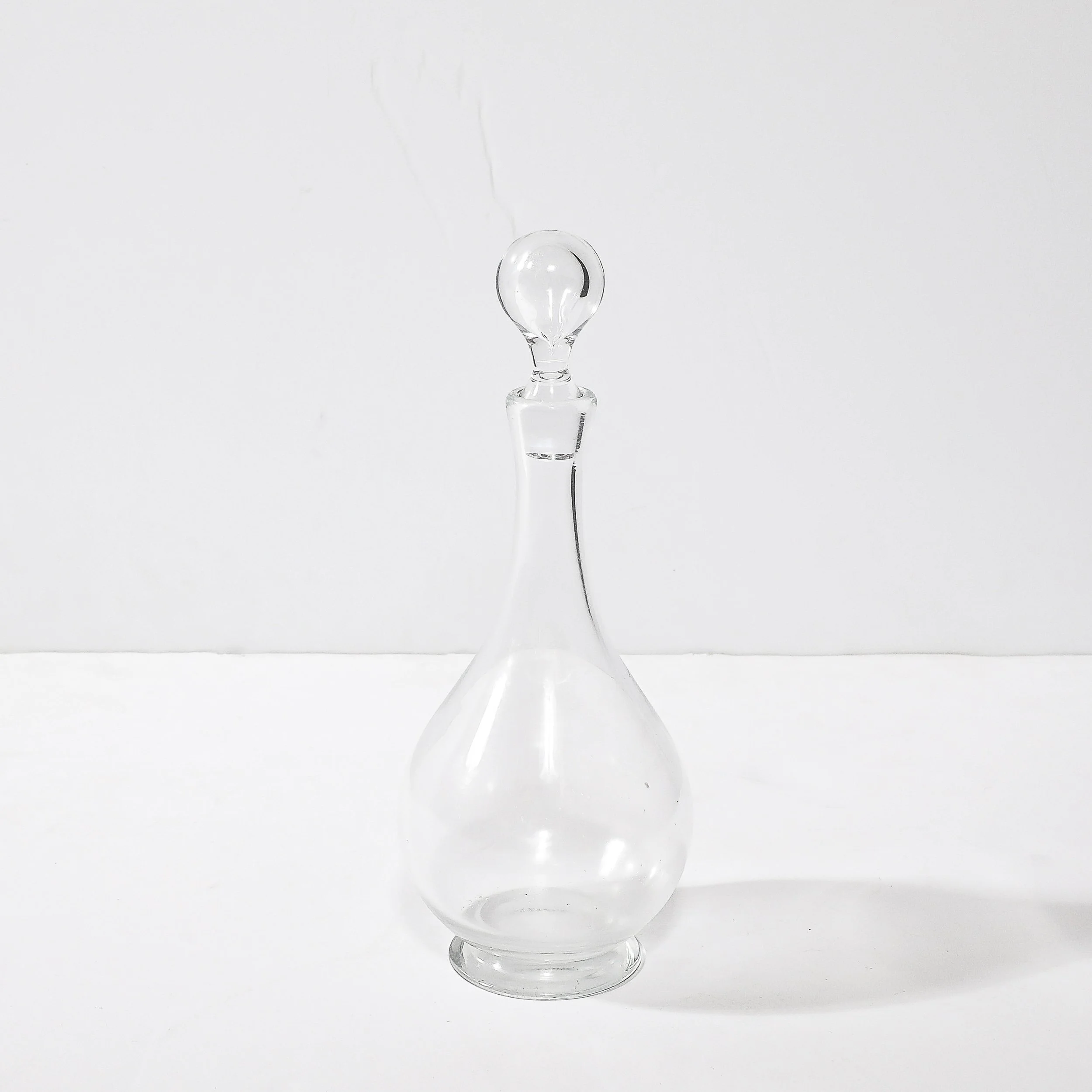 Mid-Century Modernist Drop Form Crystal Decanter signed Baccarat